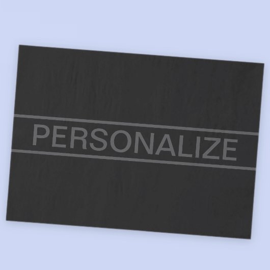 Papier Mousseline Texte personnalisable | Gras moderne noir et gris 
