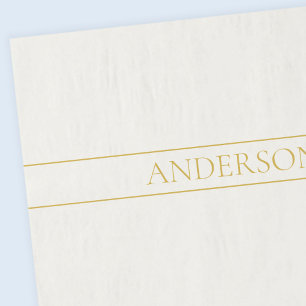 Papier Mousseline Texte personnalisable simple et élégant Or blanc