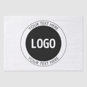 Papier Mousseline Texte personnalisable simple et logo ou image