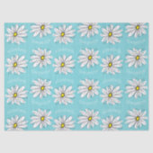 Papier Mousseline Texte personnalisé Aqua et Jaune Whimsical Daisy (Recto)