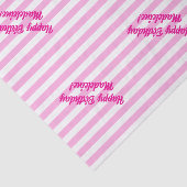 Papier Mousseline Texte personnalisé des bandes roses (Détail)