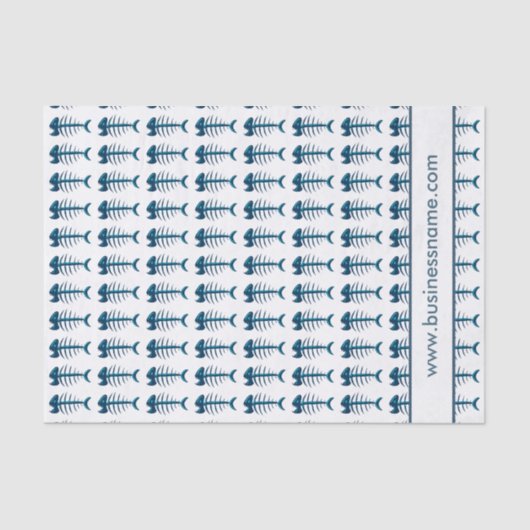 Papier Mousseline Texte personnalisé des os de poisson Motif (Recto)