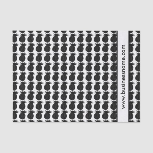 Papier Mousseline Texte personnalisé du Motif d'ananas noir (Recto)