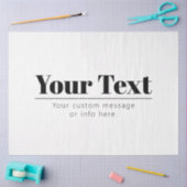 Papier Mousseline Texte rétro-moderne élégant | Noir & Blanc (Artisanat)