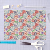 Papier Mousseline Texture avec de vrais timbres (Artisanat)