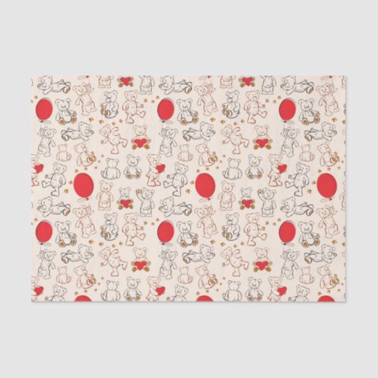 Papier Mousseline Texture avec le nounours (Recto)