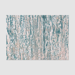 Papier Mousseline Texture de bois veiné sarcelle marron blanc rustiq