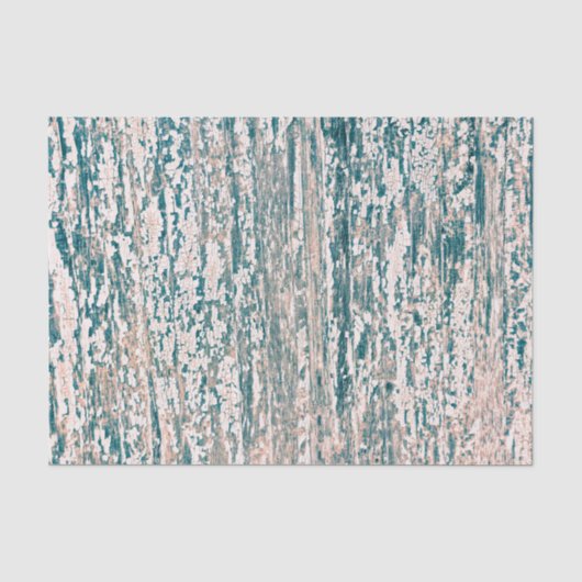 Papier Mousseline Texture de bois veiné sarcelle marron blanc rustiq (Recto)
