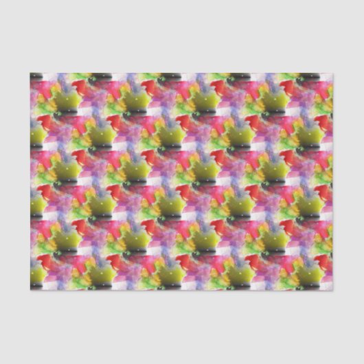 Papier Mousseline Texture de conception rouge, aquarelle jaune (Recto)