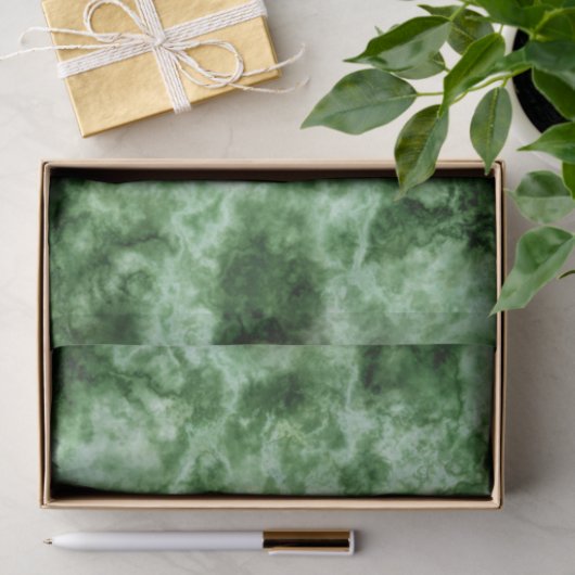 Papier Mousseline Texture de marbre verte (Cadeau)