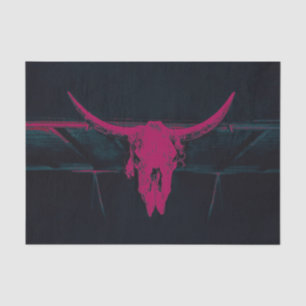 Papier Mousseline Texture du crâne de vache occidentale Fuchsia gris