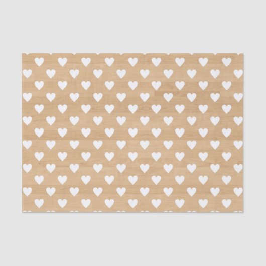 Papier Mousseline Texture en bois rustique avec Coeurs blancs Papier (Recto)
