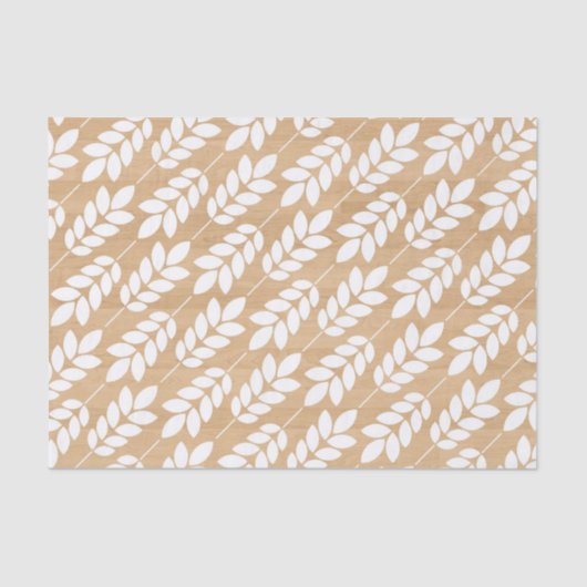 Papier Mousseline Texture en bois rustique avec Feuilles de feuillag (Recto)