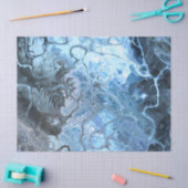 Papier Mousseline Texture fluide de marbre bleu et gris abstrait (Artisanat)