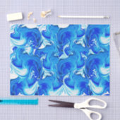 Papier Mousseline Texture marbrée par bleu, technique riche d'ebru (Artisanat)