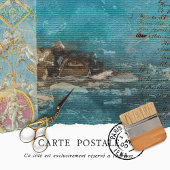 Papier Mousseline Texture Océan Bleu Rustique Vintage Découpage