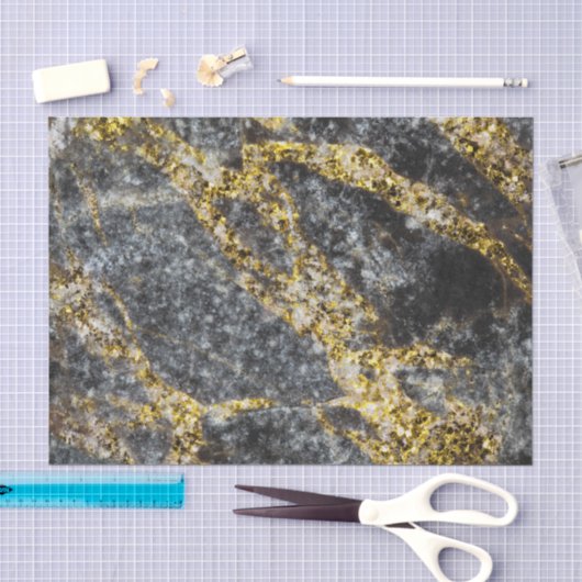 Papier Mousseline Texture rocheuse abstraite avec étincelles dorées (Artisanat)
