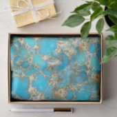 Papier Mousseline texture turquoise (Cadeau)