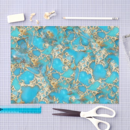 Papier Mousseline texture turquoise (Artisanat)