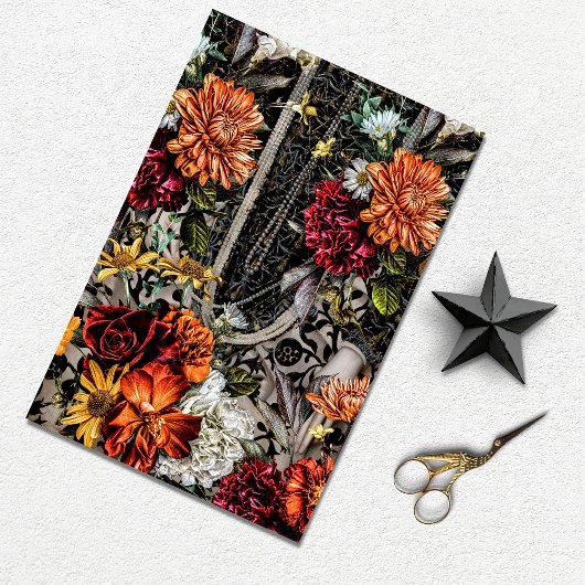 Papier Mousseline Texture vintage Botanique Rustique Découpage Franç