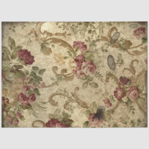 Papier Mousseline Texture vintage Découpage florale rustique