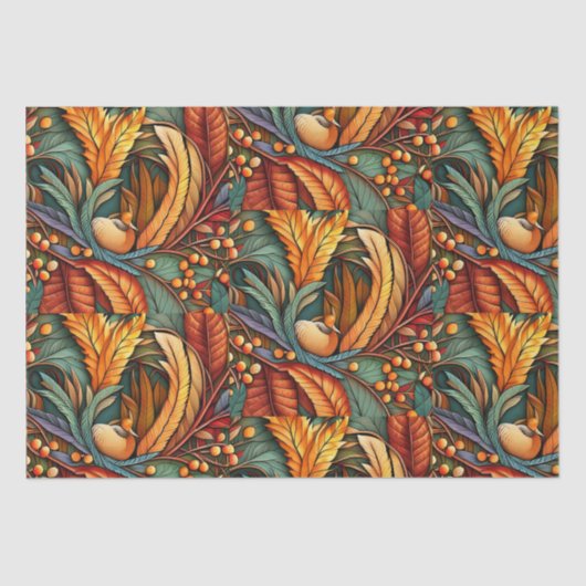 Papier Mousseline Thanksgiving Design d'automne (Recto)