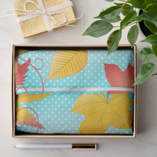 Papier Mousseline Thanksgiving Holiday Fall Maple Feuilles RETRO déc (Cadeau)