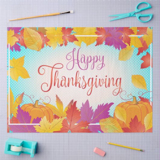 Papier Mousseline Thanksgiving Holiday Fall Maple Feuilles RETRO déc (Artisanat)