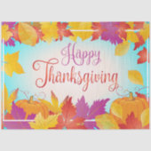 Papier Mousseline Thanksgiving Holiday Fall Maple Feuilles RETRO déc (Recto)