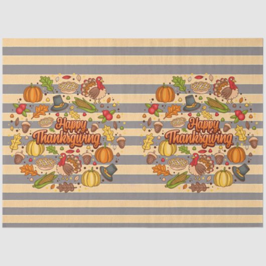 Papier Mousseline Thanksgiving Moderne Belle Collection Automne (Recto)