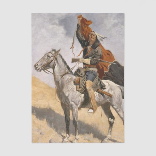 Papier Mousseline The Blanket Signal by Frederic Remington (Recto)