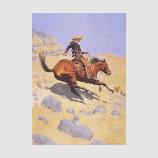 Papier Mousseline The Cowboy by Frederic Remington (Recto)