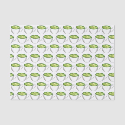 Papier Mousseline Thé japonais Matcha Green Latte Teacup Foin (Recto)