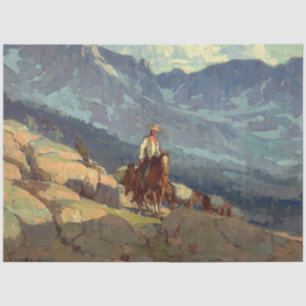 Papier Mousseline « The Lone Packer » Art occidental par Edgar Payne