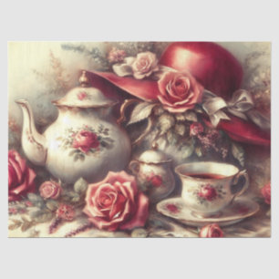 Papier Mousseline Thé Party vintage Red Hat