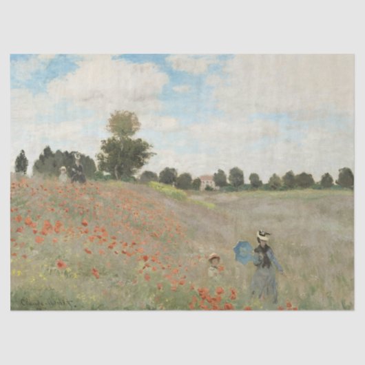Papier Mousseline The Poppy Field near Argenteuil by Claude Monet (Recto)