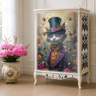 Papier Mousseline Théière gothique de style vintage du Chapelier Fou