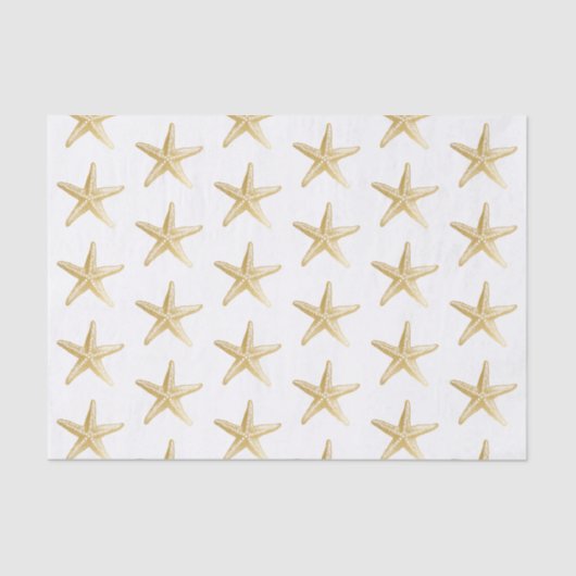 Papier Mousseline Thème côtier Gold Starfish Beach (Recto)