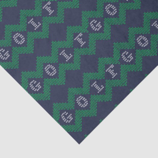 Papier Mousseline Thème de golf Blue Christmas Tissu Papier (Détail)