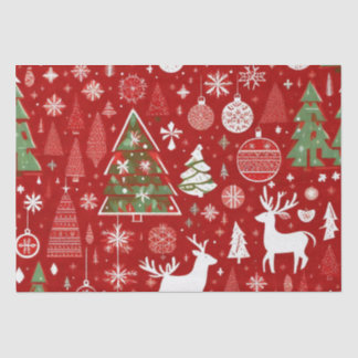 Papier Mousseline Thème de Noël Arbres de Noël Flocon de neige Balis