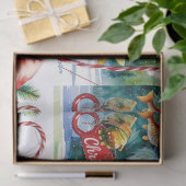 Papier Mousseline Thème de Noël de pêche (Cadeau)