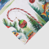 Papier Mousseline Thème de Noël de pêche (Détail)
