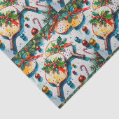 Papier Mousseline Thème de Noël de Pickleball (Détail)