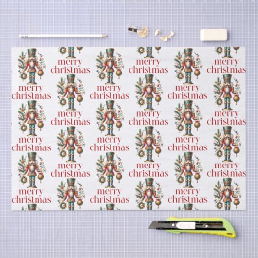 Papier Mousseline Thème de Noël Nutcracker Motif (Artisanat)