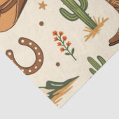 Papier Mousseline Thème de pays occidental avec cactus (Détail)