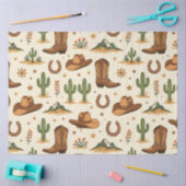Papier Mousseline Thème de pays occidental avec cactus (Artisanat)