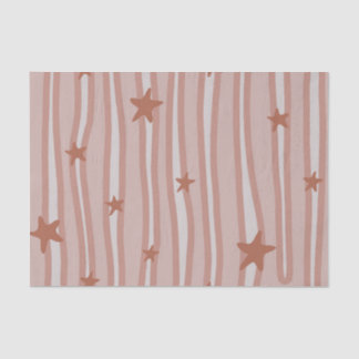 Papier Mousseline Thème de plage Brown Stars et Stripes
