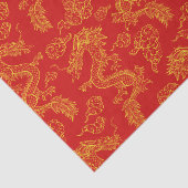 Papier Mousseline Thème Dragon chinois rouge et or (Détail)