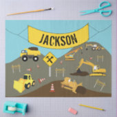 Papier Mousseline Thème du site des camions de construction (Artisanat)