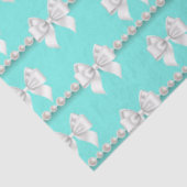 Papier Mousseline Thème Formel Glam Teal Aqua Perles de Tiffany (Détail)